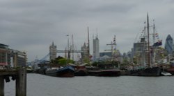 Ships assemble for the Jubilee flotilla near Tower Bridge Wallpaper
