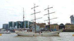 The tall ship 'Artemis' near Tower Bridge Wallpaper
