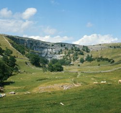 Malham Cove, in the Craven Pennines Wallpaper