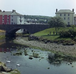 Aberaeron from the harbour Wallpaper