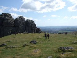 Haytor on a cold Spring day Wallpaper