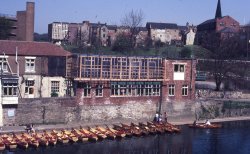 Rowing boats for hire on the River Wear at Durham Wallpaper