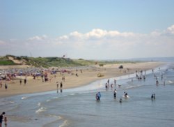 Pendine sands, looking east. Wallpaper