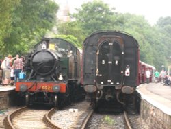 Trains Crossing Wallpaper