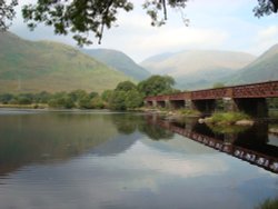 The railway bridge over the River Orchy Wallpaper