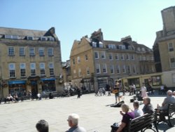 Bath, the square in front of the Abbey Wallpaper
