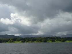 Windermere and it's brooding clouds. Wallpaper