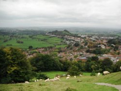 Glastonbury from the Tor Wallpaper