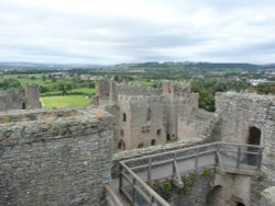 A view from the Battlements of Ludlow Castle Wallpaper