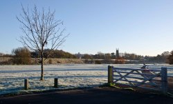 The Trent Washlands in the frost Wallpaper
