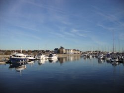 St Mary's Island from Chatham Maritime Marina Wallpaper