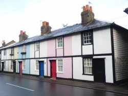 Colourful Cottages all in a row.