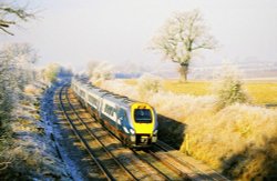 A London bound train near Church Langton Wallpaper