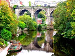 Reflections on the River Nidd at Knaresborough Wallpaper