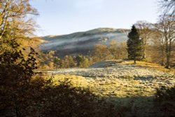 Frosty Grasmere meadow Wallpaper