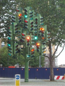 'Traffic Light Tree' in Westferry Road