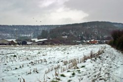 Stour Valley Winter, Shillingstone. Wallpaper