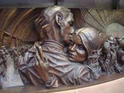 Part of a frieze of 'The Meeting Place' statue Wallpaper