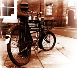 Old bike, Market Bosworth Wallpaper