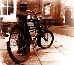 Old bike, Market Bosworth Wallpaper