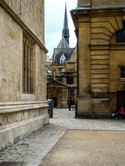 Between Old Bodleian Library and Sheldonian Theatre, Oxford.