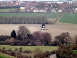 View to Pitstone Windmill from Ivinghoe Beacon, Bucks Wallpaper