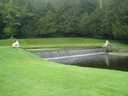 Studley Royal Water Gardens weir Wallpaper