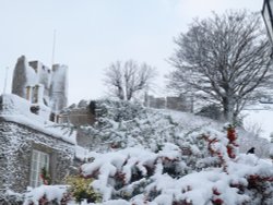 Lewes Castle snowed in