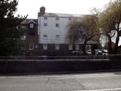 Weatherboarded mill over The River Cray, Bexley Wallpaper