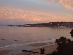 Swanage Sunset in Winter Wallpaper