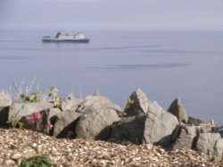 The ferry arriving in Douglas Isle of man,   hazy weather Wallpaper