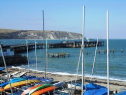 Swanage Pier from the boatyard Wallpaper