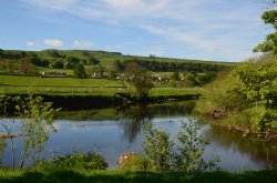 Looking over the River Ure to Worton Wallpaper