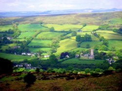 A view over Dartmoor close to Widecombe in the Moor