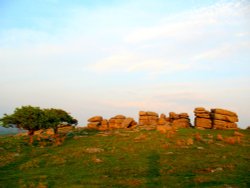 Late evening sun over Dartmoor Wallpaper