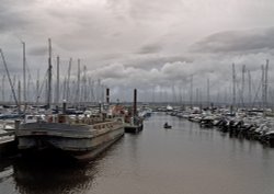 Yacht Haven on a stormy day Wallpaper