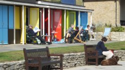 Filey Beach Huts Wallpaper