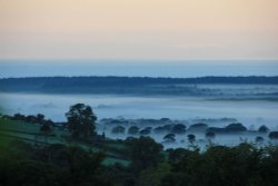 Dawn Mist near Harlech Wallpaper