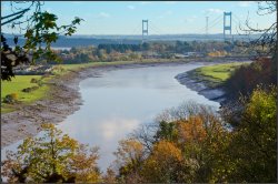 The Wye nearly at it's end, Chepstow. Wallpaper