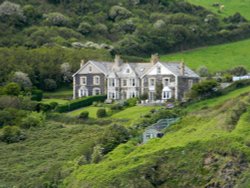 A hotel across the bay at Port Isaac