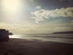 Weston-Super-Mare, beach in Winter Wallpaper