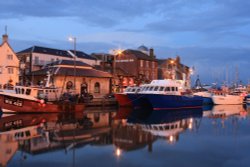 Weymouth Harbour at dusk Wallpaper