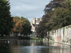 Moat of Bishop's Palace, Wells Wallpaper