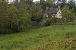 A riverside cottage at Milnthorpe. Wallpaper