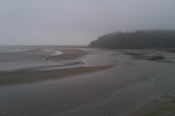 A misty Laugharne on the Taff. Wallpaper