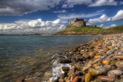 Lindisfarne Castle and Beach Wallpaper