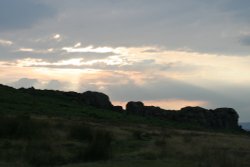 Sunset at Cow and Calf - Ilkley Wallpaper