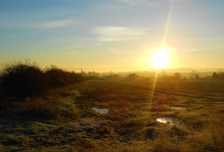 Sunrise near Whittington, Staffordshire Wallpaper