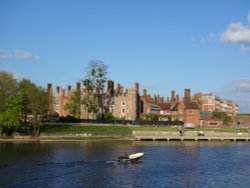 Hampton Court Palace across the Thames Wallpaper