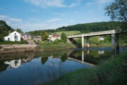Quay and Bridge, Brockweir. Wallpaper